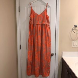 Silk maxi dress with pockets